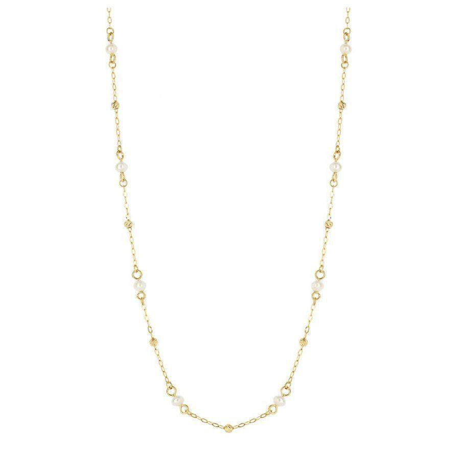 Dipples-9ct Yellow Gold Freshwater Pearl Necklace-Dipples Jewellers