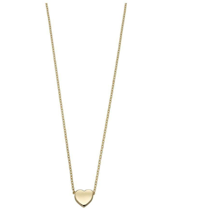 Dipples-9ct Yellow Gold Heart Ncklce-Dipples Jewellers