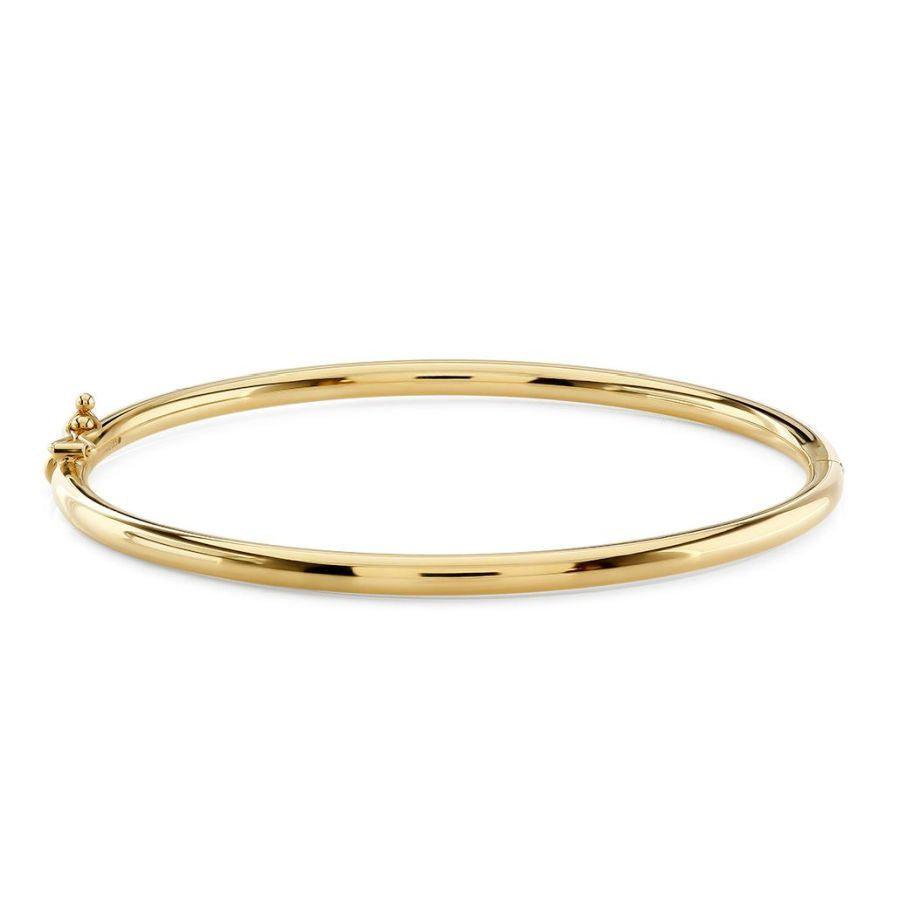 Dipples-9ct Yellow Gold Pol Solid Bangle-Dipples Jewellers