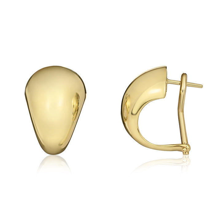 Dipples-9ct yellow gold polished tapered clip earrings-Dipples Jewellers