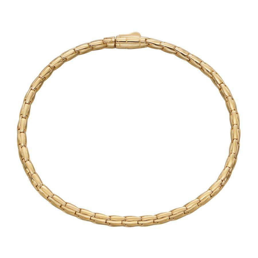Dipples-9ct Yellow Gold Snake Effect Link Bracelet-Dipples Jewellers
