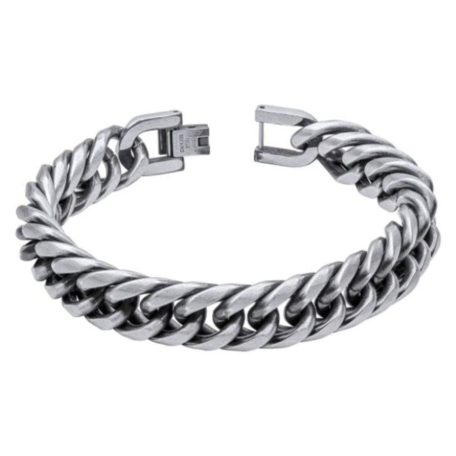 Dipples-Fred Bennett Oxidised Heavy Weight Foxtail Mens Bracelet-Dipples Jewellers