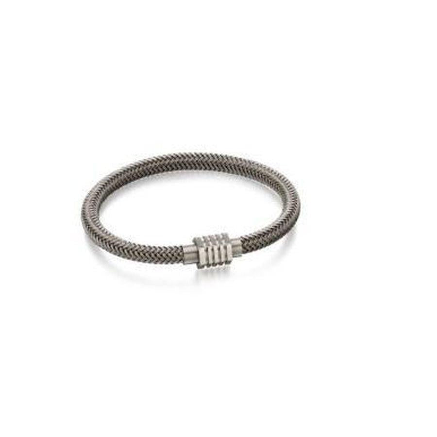 Dipples-Fred Bennett Stainless Steel Grey Woven Bracelet-Dipples Jewellers