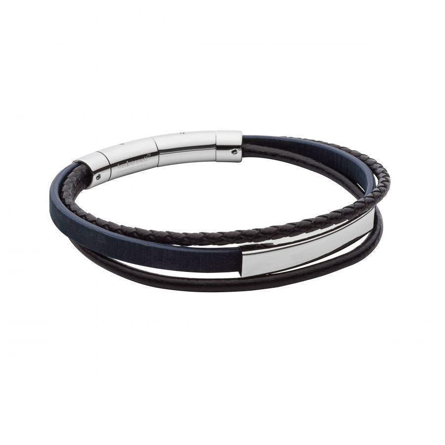 Dipples-Fred Bennett Triple Leather & Bar Bracelet-Dipples Jewellers