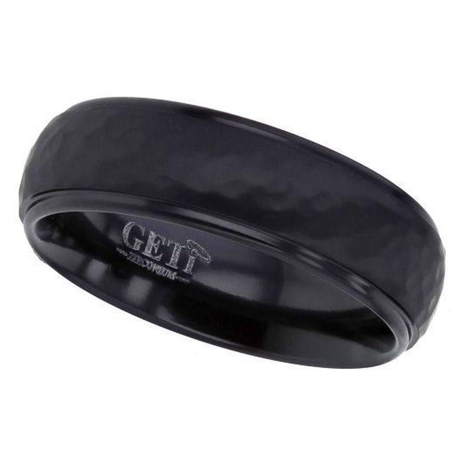 Dipples-Hammered Zirconium 7mm Band, size R-Dipples Jewellers