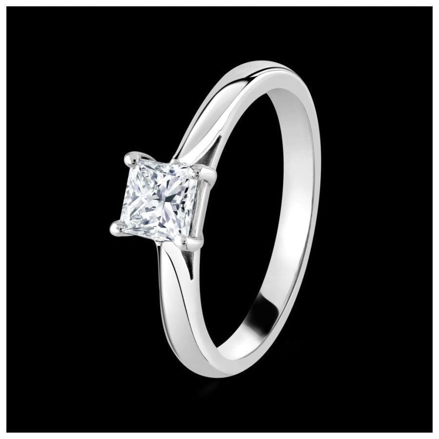 Dipples-Platinum 4 claw Classic Diamond Ring-Dipples Jewellers