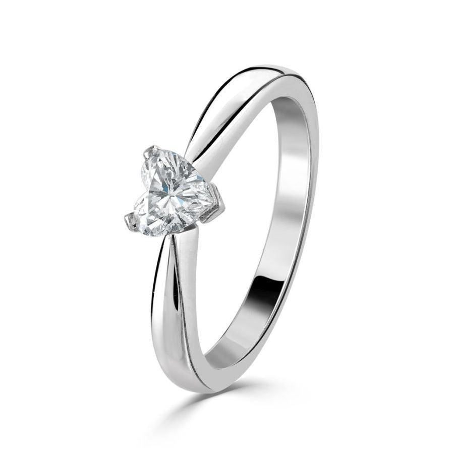 Dipples-Platinum heart shaped solitiare diamond ring-Dipples Jewellers