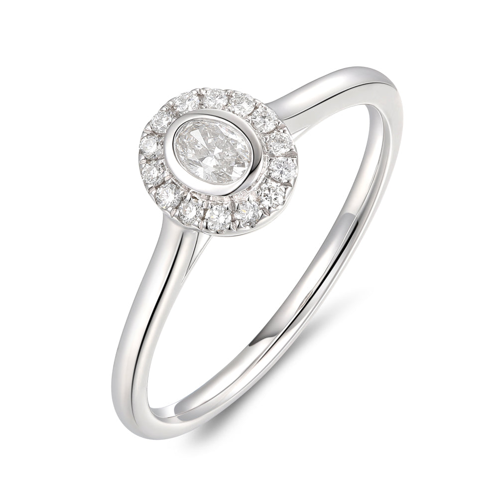 Dipples-Platinum oval cut Diamond cluster ring-Dipples Jewellers