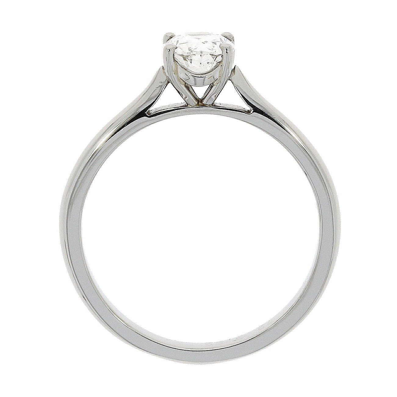 Dipples-Platinum Oval Diamond Claw Set Solitaire Ring-Dipples Jewellers