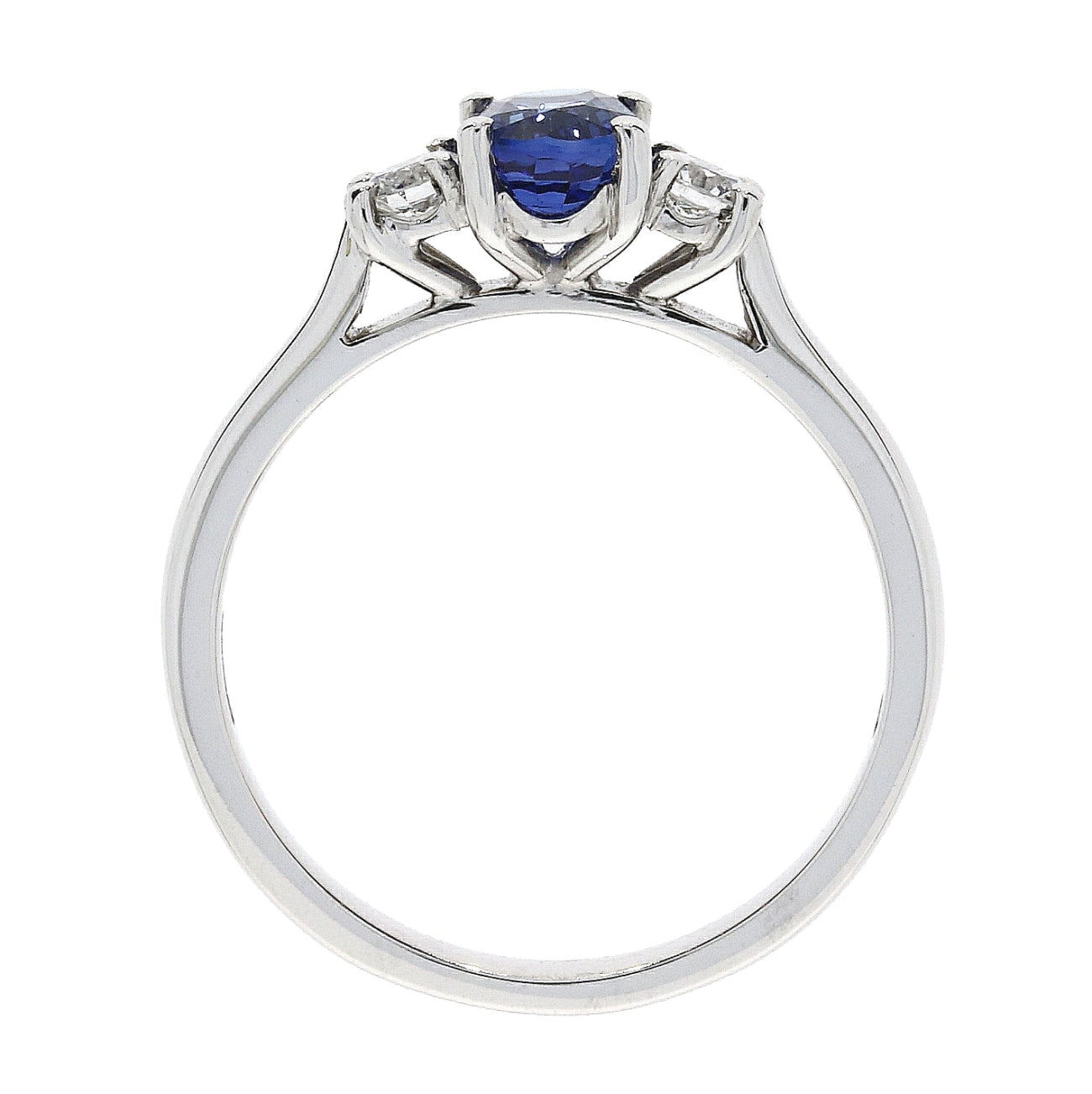 Dipples-Platinum oval Sapphire and Diamond Ring-Dipples Jewellers
