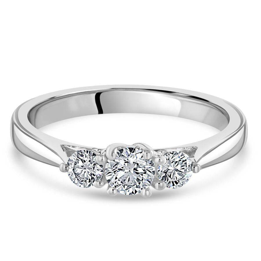 Dipples-Platinum Round Brilliant Cut Diamond 3-Stone Ring-Dipples Jewellers