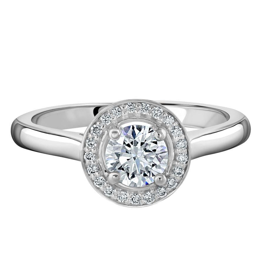 Dipples-Platinum Round Brilliant Cut Diamond Halo Cluster Ring-Dipples Jewellers