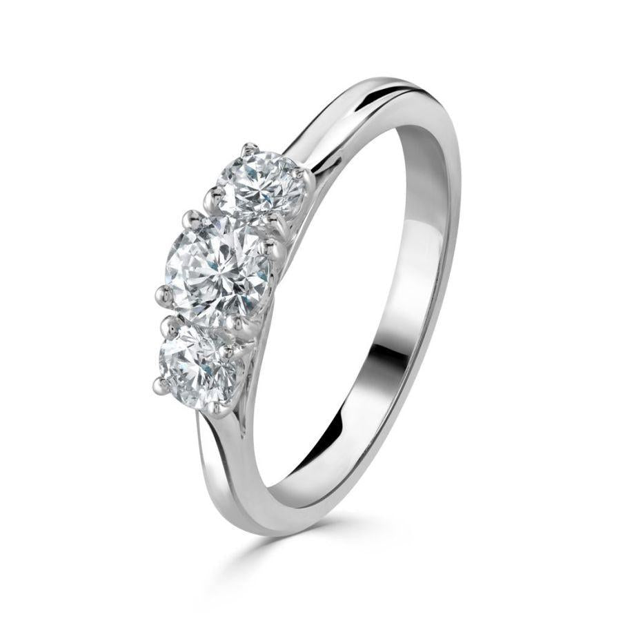 Dipples-Platinum Round Brilliant Cut Diamond Trilogy Ring-Dipples Jewellers
