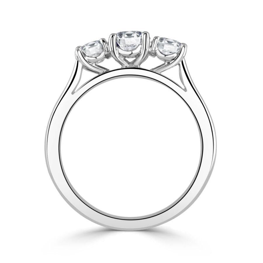 Dipples-Platinum Round Brilliant Cut Diamond Trilogy Ring-Dipples Jewellers