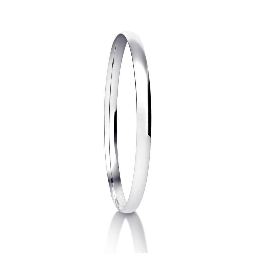 Dipples-Silver 5mm Heavy Court Plain Bangle-Dipples Jewellers