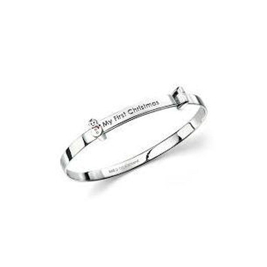 Dipples-Silver Child's 'My First Christmas' Bangle-Dipples Jewellers