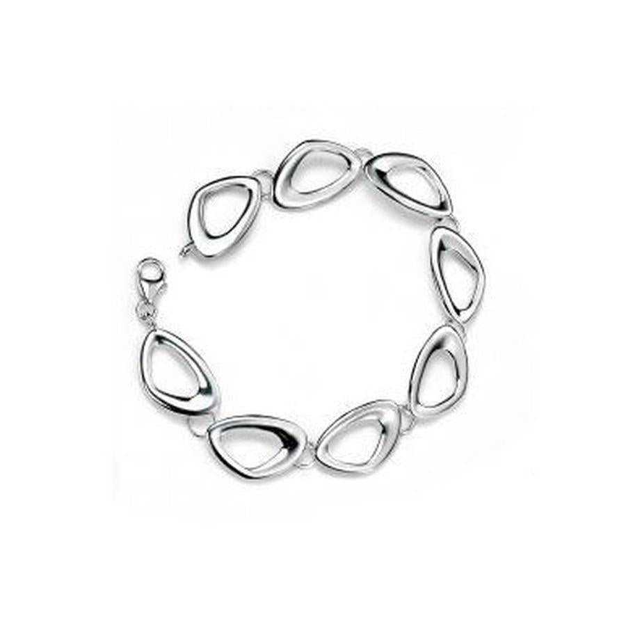 Dipples-Silver Cut Out Pebble Link Bracelet-Dipples Jewellers