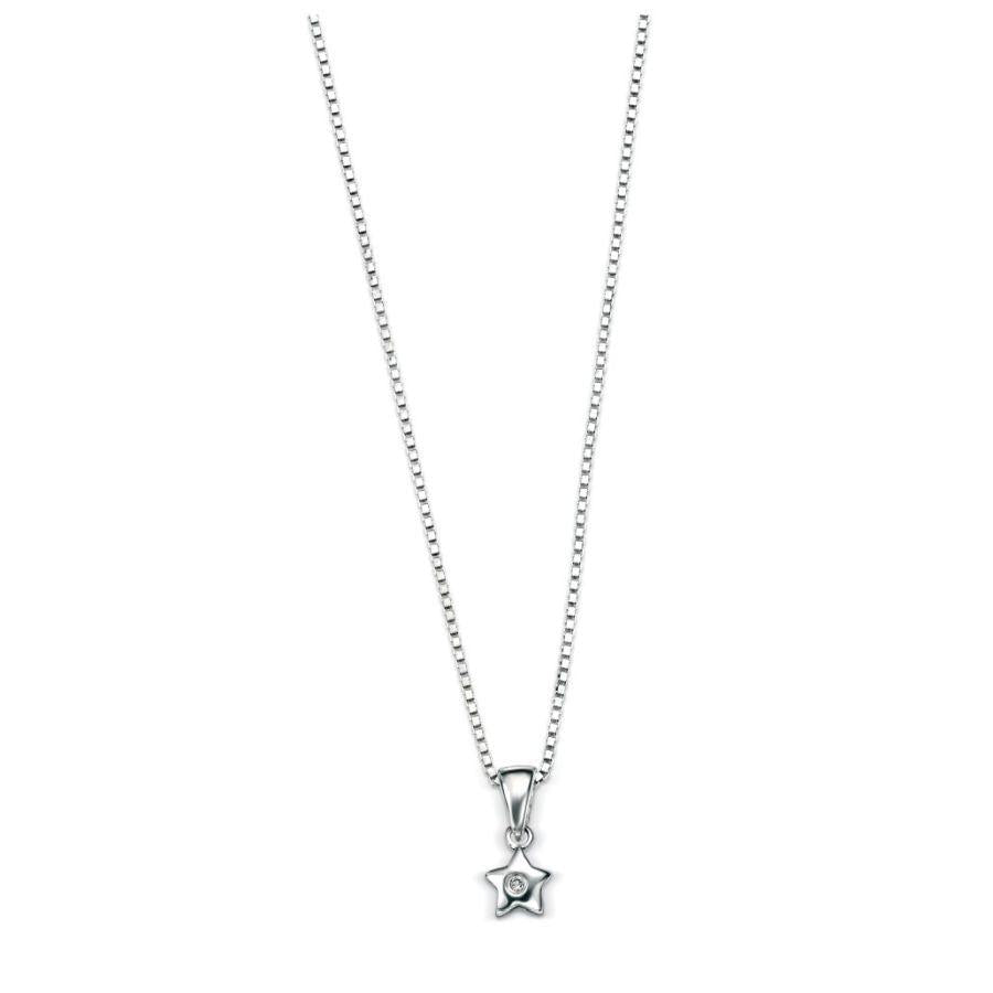Dipples-Silver Diamond Set Star Pendant-Dipples Jewellers