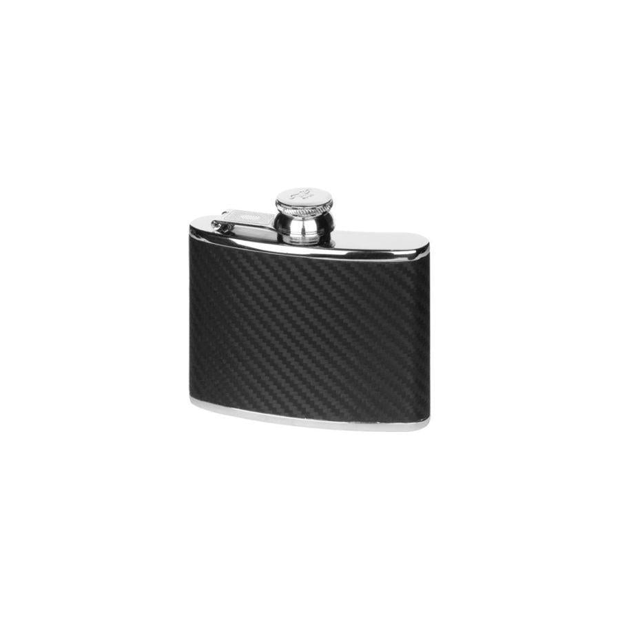 Dipples-Stainless Steel 4oz Black Carbon Effect Hip Flask-Dipples Jewellers
