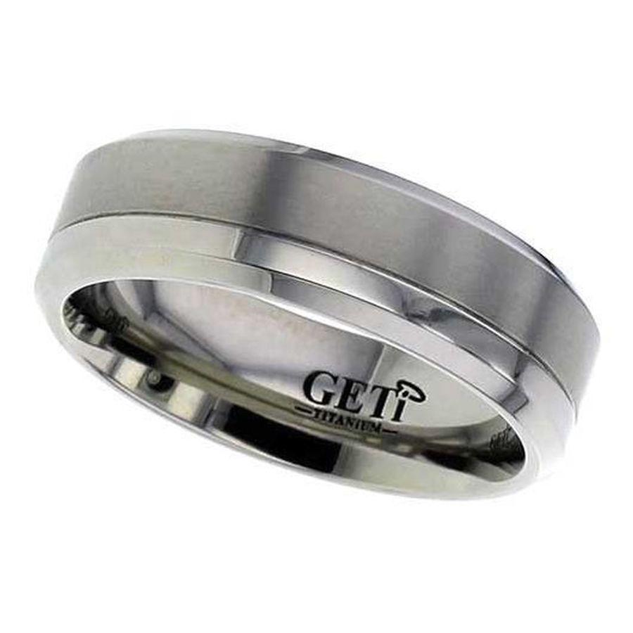 Dipples-Titanium 7mm Flat Court Satin & Polished Finish Wedding Band-Dipples Jewellers