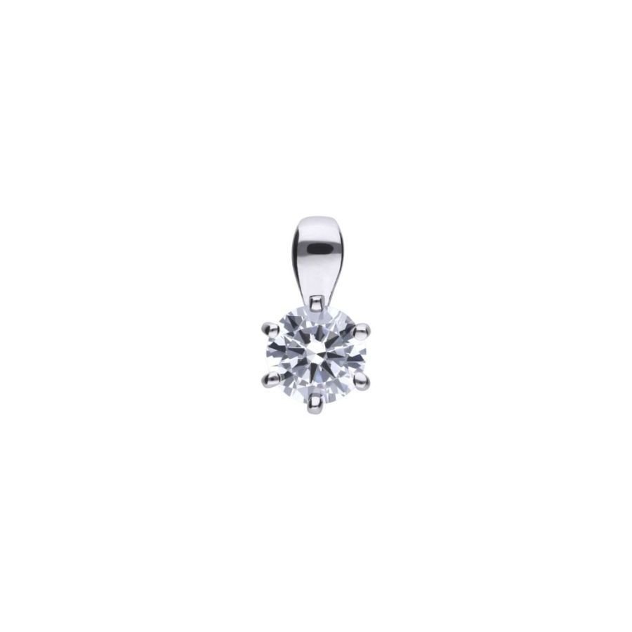 Dipples-0.75ct Cubic Zirconia Solitaire Silver Pendant-Dipples Jewellers