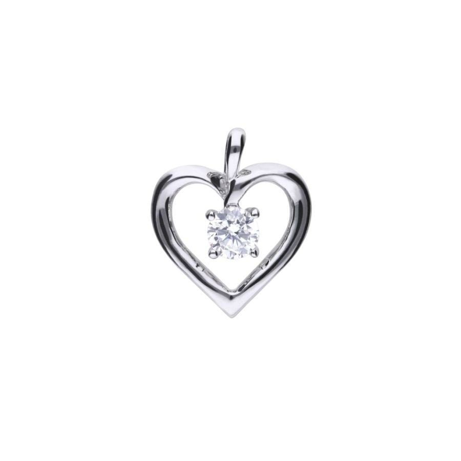 Dipples-Sil-Cz-Opn Heart Pend + C-Dipples Jewellers