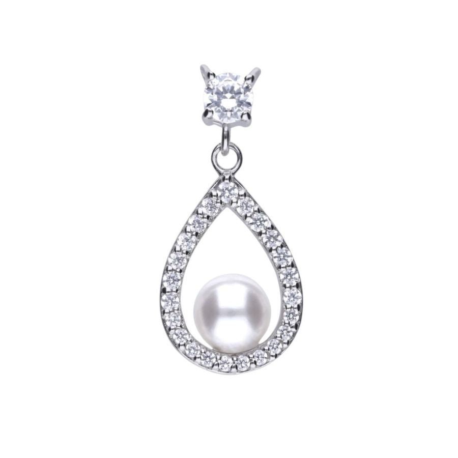 Dipples-Sil-Cz-T.Drp Pearl Pnd+Ch-Dipples Jewellers