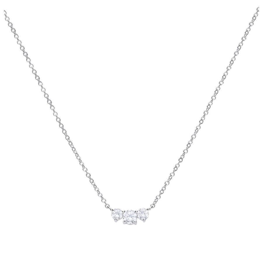 Dipples-Silver 3 Grad Cz Pend + Chn-Dipples Jewellers
