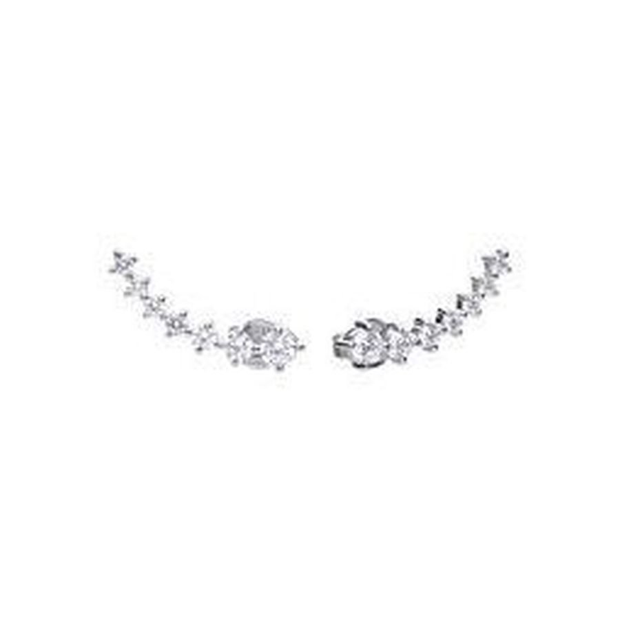 Dipples-Silver 7 CZ graduated stud earrinngs-Dipples Jewellers