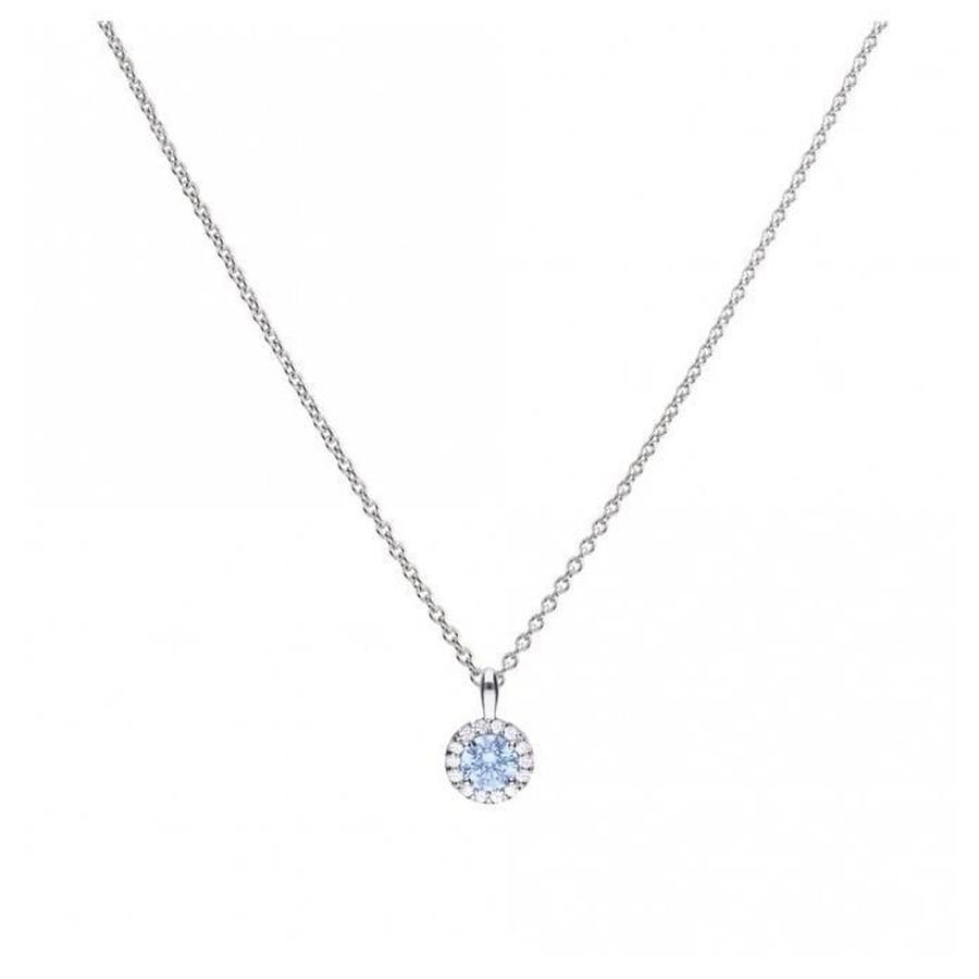 Dipples-Silver Blue & Clear CZ Cluster Pendant & Chain-Dipples Jewellers