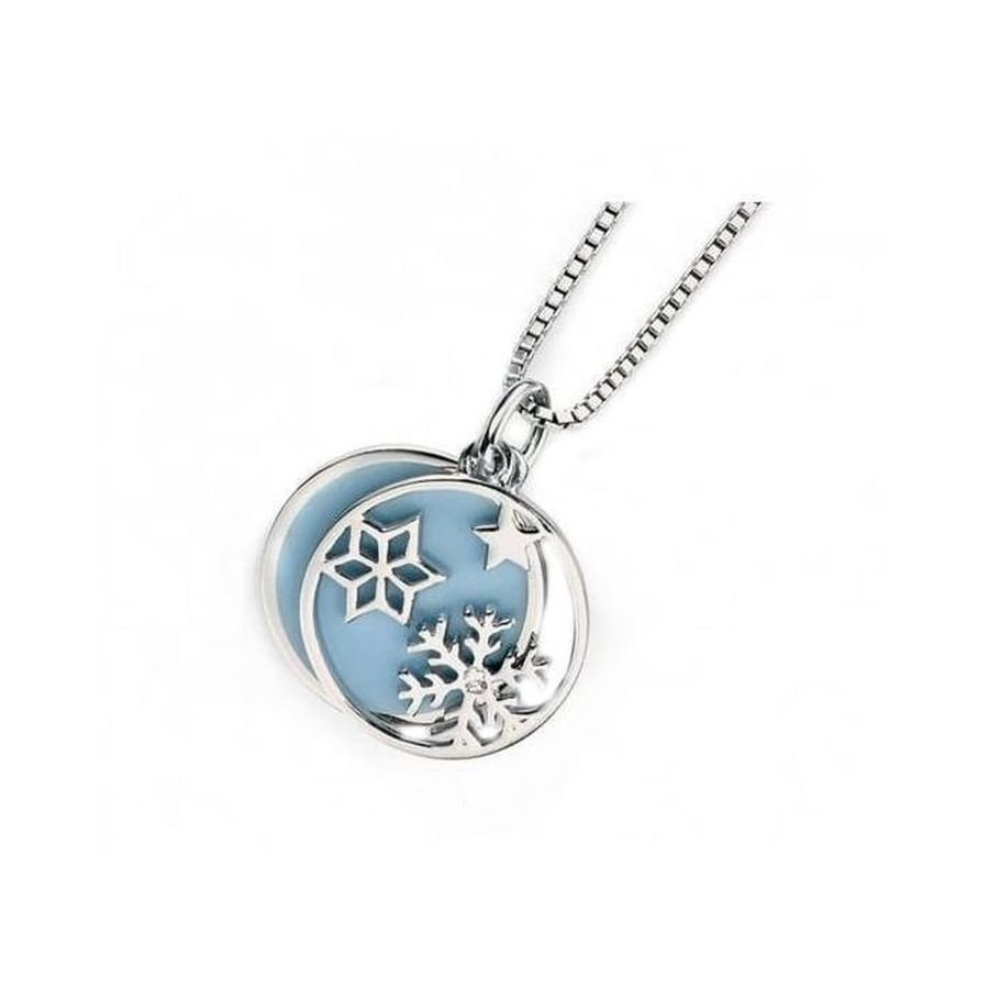 Dipples-Silver Cubic Zirconia Set Cut Out Snowflake Pendant-Dipples Jewellers