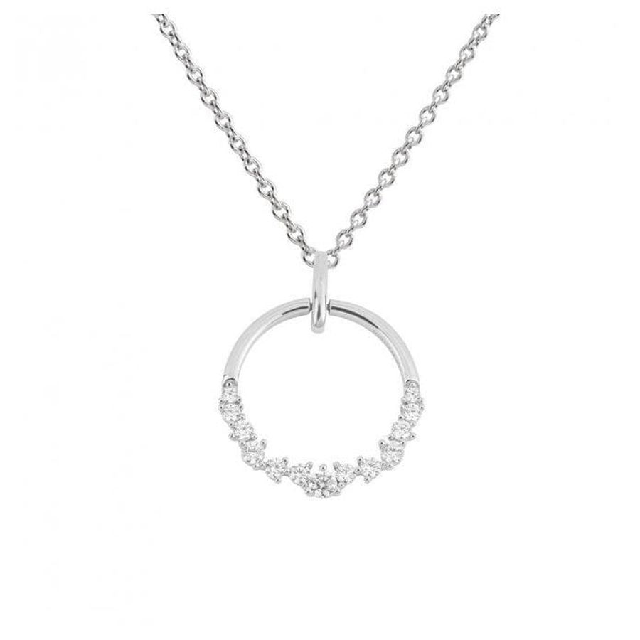 Dipples-Silver Cubic Zirconia Set Open Circle Pendant-Dipples Jewellers