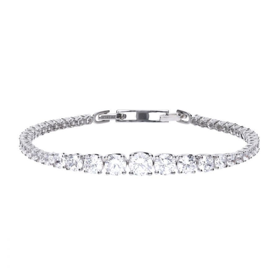 Gecko-Silver Graduated CZ Tennis Bracelet-Dipples Jewellers