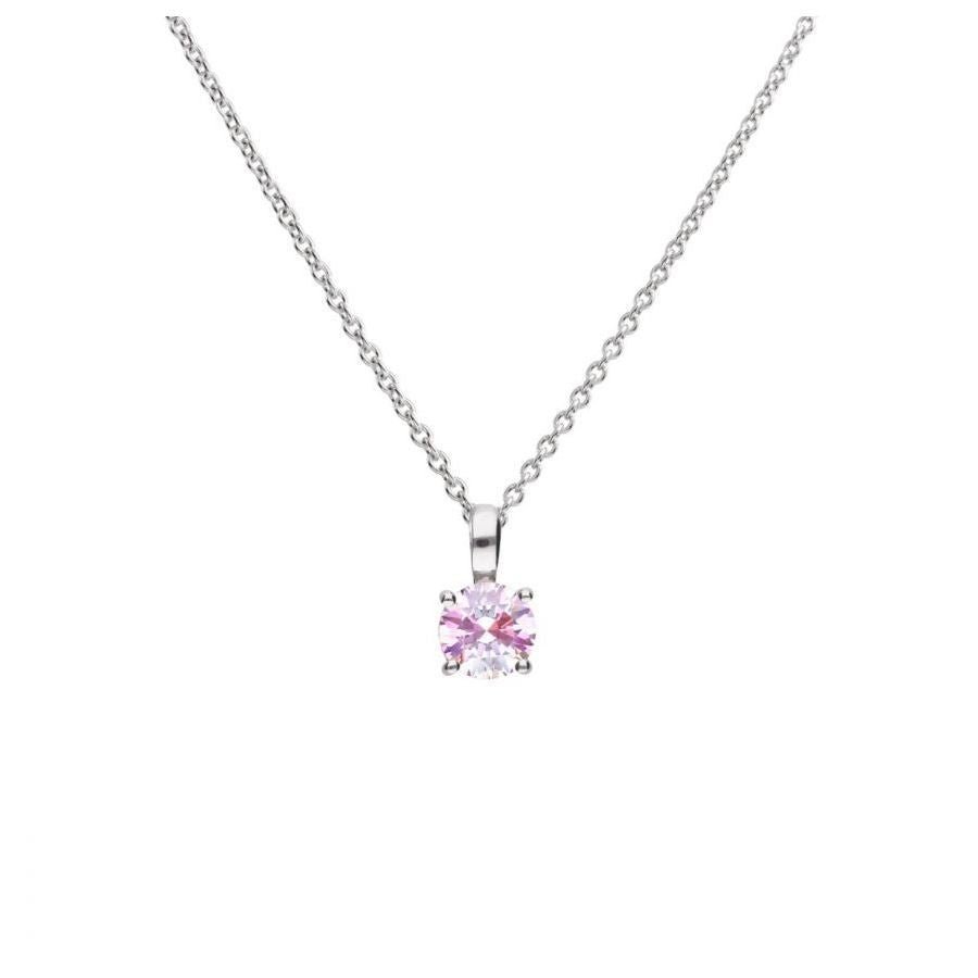 Dipples-Silver Pink Cz Solitaire Pnd-Dipples Jewellers