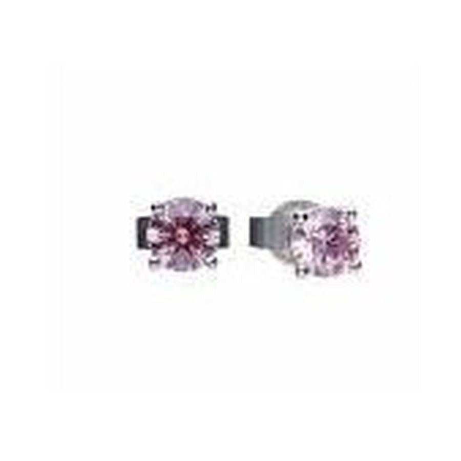 Dipples-Silver Pink Cz Studs-Dipples Jewellers