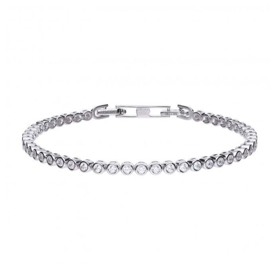 Dipples-Silver Rubover Set Cubic Zirconia Tennis Bracelet-Dipples Jewellers