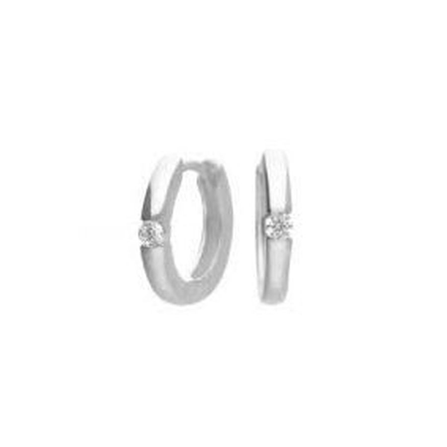 Dipples-Silver Single Cz Hoop-Dipples Jewellers