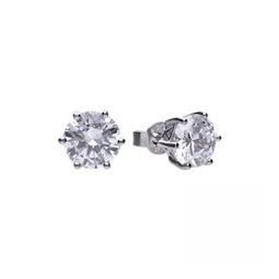 Dipples-Silver Solitaire Stud Earrings-Dipples Jewellers