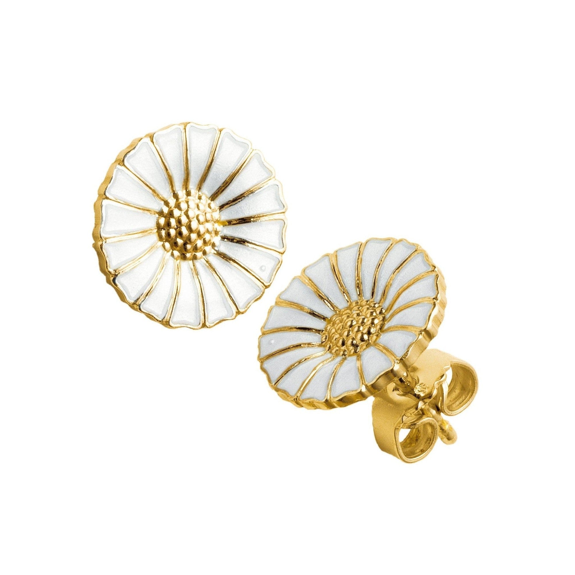 Georg Jensen-Gold Plated Silver Daisy Earstuds-Dipples Jewellers