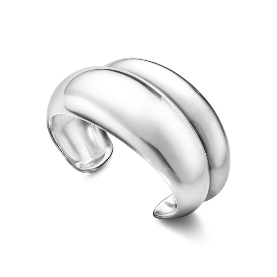Georg Jensen-Silver Curve Bangle-Dipples Jewellers