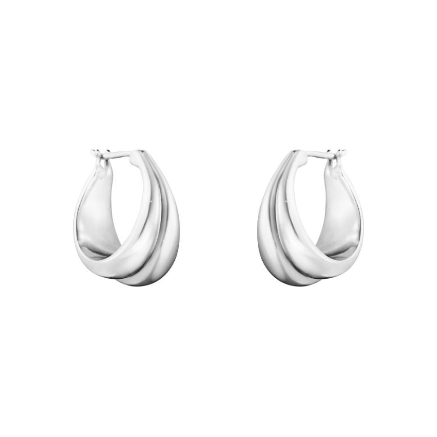 Georg Jensen-Silver Curve Earrings-Dipples Jewellers