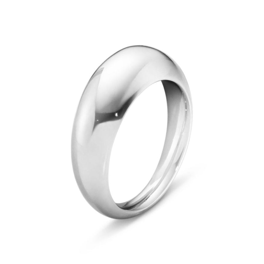 Georg Jensen-Silver Curve Slim Ring-Dipples Jewellers
