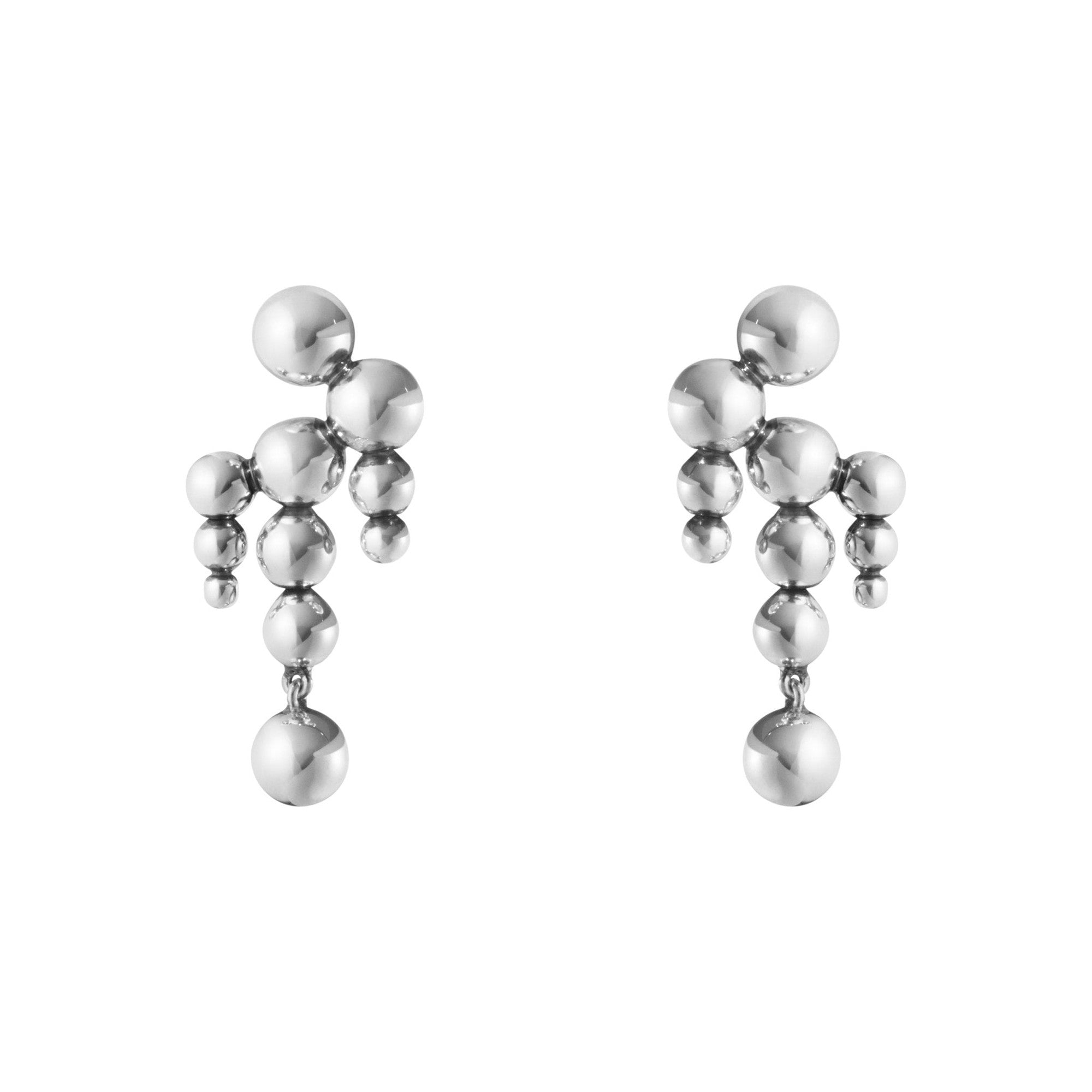 Georg Jensen-Silver Grapes Chandelier Earrings-Dipples Jewellers
