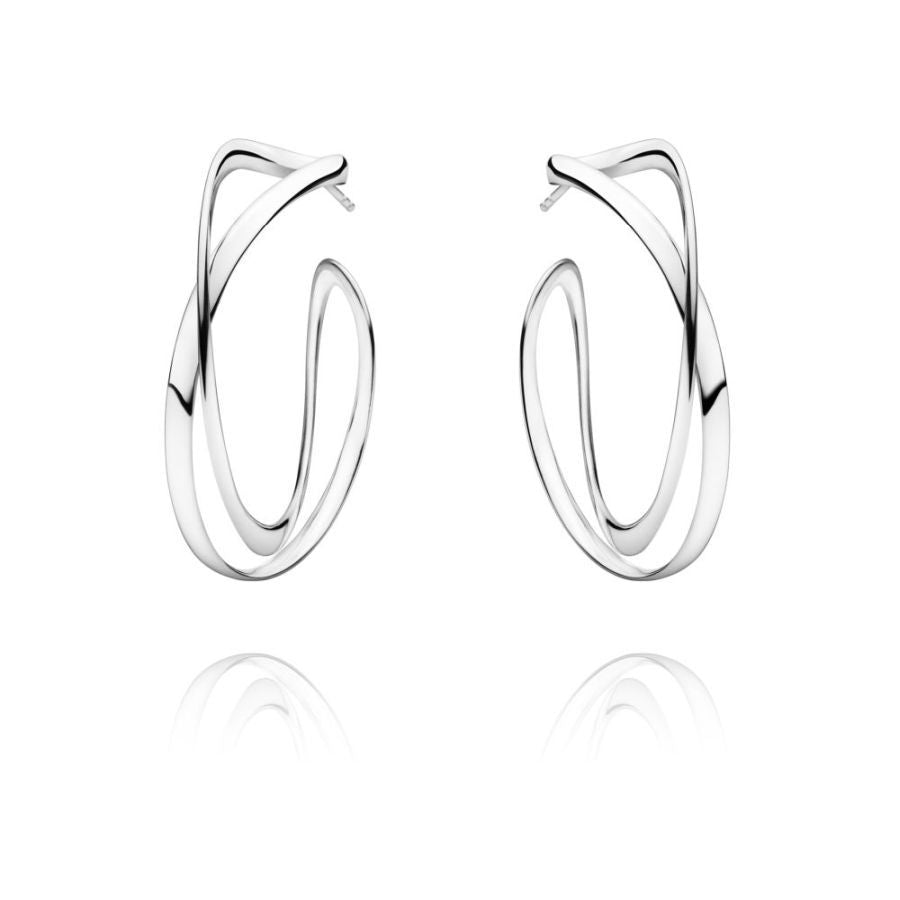 Georg Jensen-Silver Infinity Earhoops-Dipples Jewellers