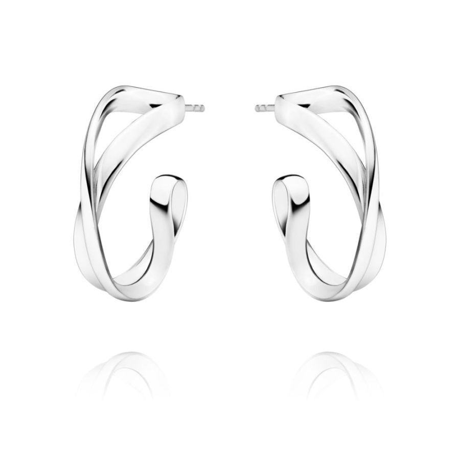 Georg Jensen-Silver Infinity Hoop Earrings-Dipples Jewellers