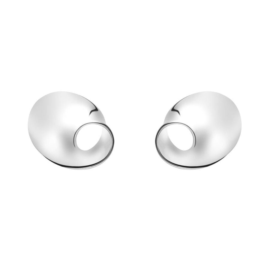 Georg Jensen-Silver Moebius Clip-On Earrings-Dipples Jewellers