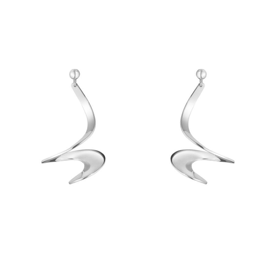 Georg Jensen-Silver Moebius Earrings-Dipples Jewellers