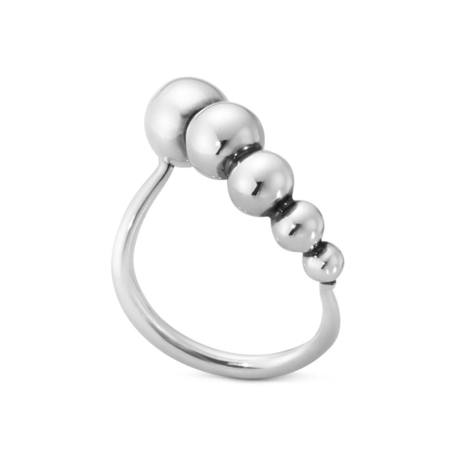 Georg Jensen-Silver Moonlight Grapes Slim Ring-Dipples Jewellers