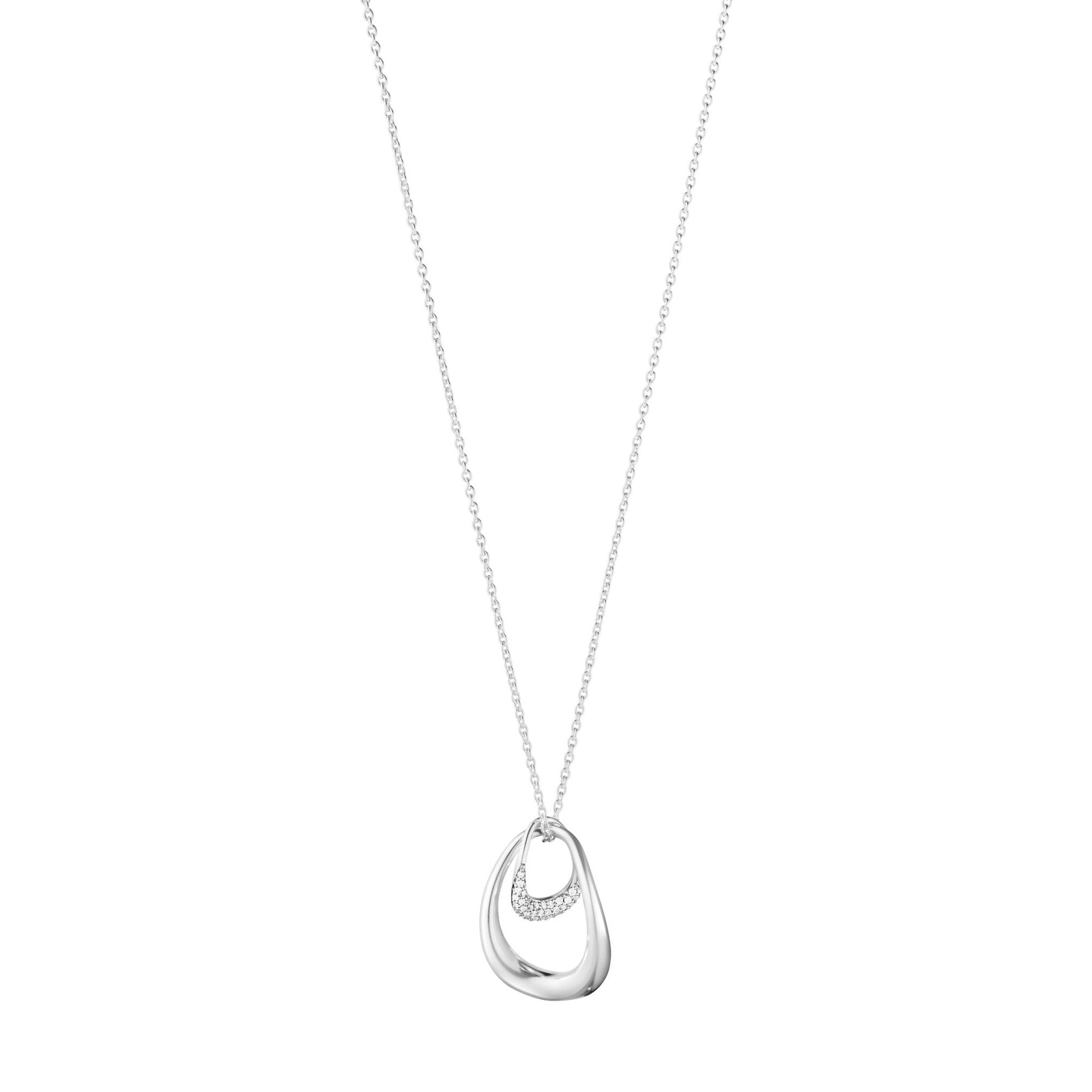Georg Jensen-Silver Offspring Diamond Set Pendant-Dipples Jewellers