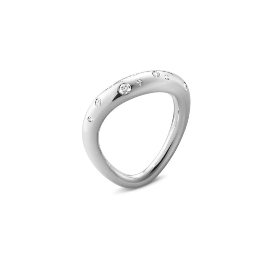 Georg Jensen-Silver Offspring Diamond Set Ring-Dipples Jewellers